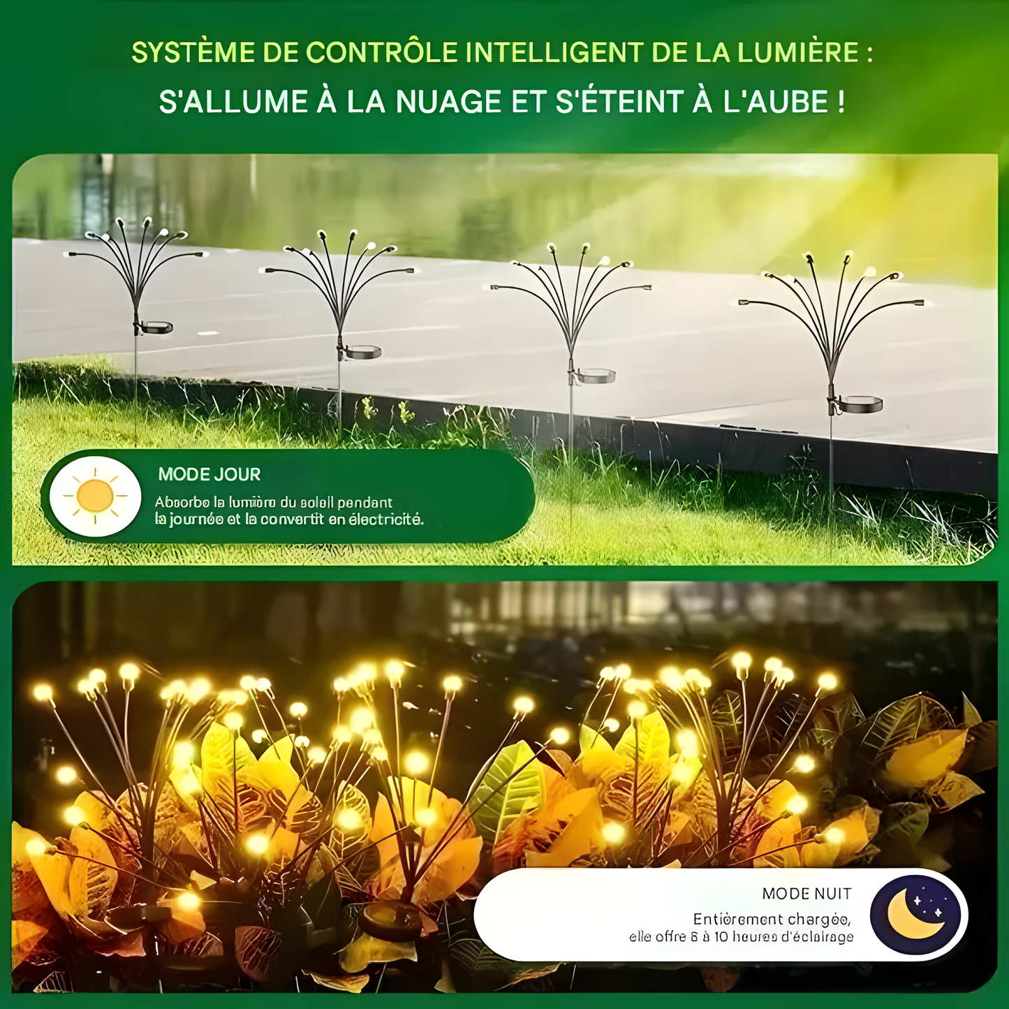 2 Lampes solaires de jardin (16 led )